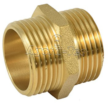 Agora-Tec® Messing Doppelnippel 1 Zoll AG (33,3mm) auf 1 Zoll AG (33,3mm) Industriequaltät