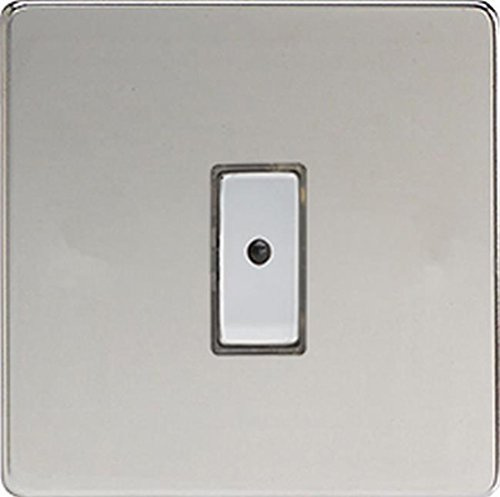 Varilight Flat Plate Screwless Polished Chrome 1-Gang 1-Way V-Pro Multi-Point Remote/Tactile Touch Control Master LED Dimmer 1 x 0-100W (1-10 LEDs)