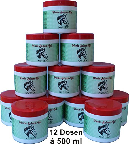 NAPURA Pferdebalsam Pferdegel 12er-Set 500 ml | pflegend und kühlend durch etherische Öle