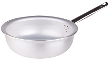 Pentole Agnelli Linea Alluminio Professionale Padella a Mantecare 5mm Radiante , Argento, 24 cm