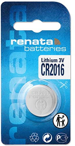 Renata CR2016 3V Pila de Botón de Litio Pila de Reloj DL2016, Ecr 2016, BR 2016 (1 X CR 2016)