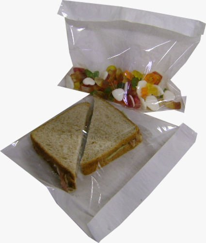 100 10 x 10 White Film Front Clear Cellophane Paper Window Sandwich Food Photo Display Bags