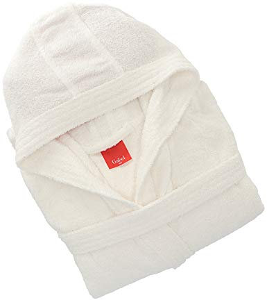 Gabel - Accappatoio adulto unisex in spugna di puro cotone idrofilo, tinta unita, peso spugna 380 gr/mq, ampie tasche, cintura e pratico cappuccio, anche come vestaglia.