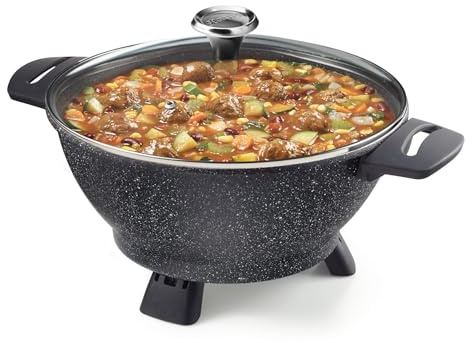 Starfrit The Rock Electric Multi Pot - 4.5L - Rock.Tec Non-Stick - Tempered Glass Lid - Variable Temperature Control