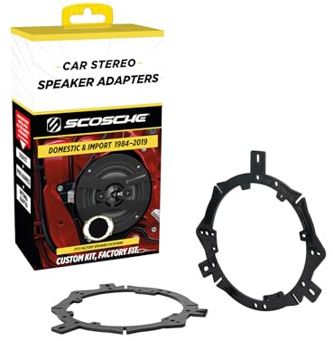 Scosche SAC656 6.5-6.75” Speaker Adapters Compatible with Select 1988-19 Chrysler, Dodge, Jeep & Plymouth Vehicles - 6 1/2 to 6 3/4 Adapter for Car Door Speakers - 1 Pair - See Guide for Vehicle Fit