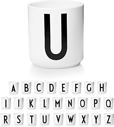 Design Letters Tasse Personalisiert A-Z | Weiße Tassen | Kaffeetassen Buchstaben | Kaffeebecher Porzellan | Personalisierte Tasse Weiß, Personalisierte Geschenke | Dekorativ Tasse mit Initialen 250 Ml