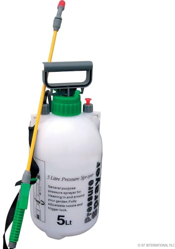 5 Litre Garden Pressure Sprayer - Knapsack Chemical Fence Weed Killer Water Spray Bottle | Gardening & Cleaning | Manual Pump and Trigger Action | Adjustable Nozzle (5L Pressure Sprayer)