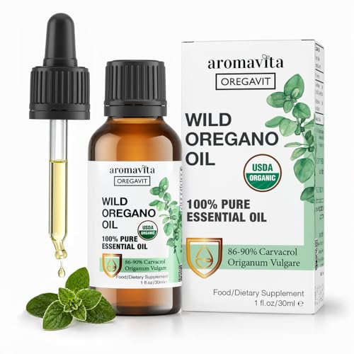 Oreganoolja droppar 86–90 % karvacrol – organisk flytande oreganoolja – Origanum Vulgare från Grekland – livsmedelstillskott – 30 ml