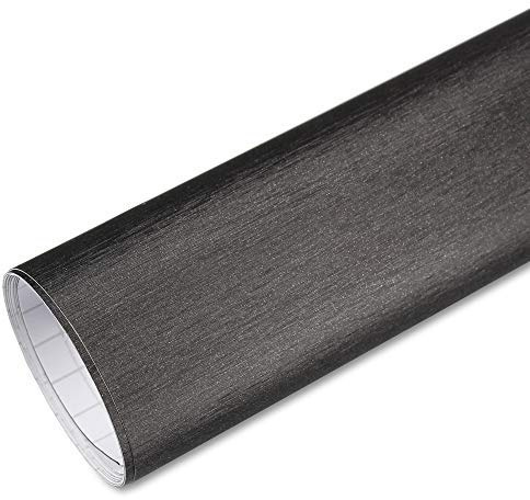 Rapid Teck® 5,26€/m Premium Aluminium Alu gebürstet Titan Grau 2m x 1,52m - Blasenfrei mit Luftkanälen - Auto Folierung - Car Wrapping Folie - Schwarze Folie Auto