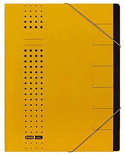 SIGEL ELBA chic-Ordnungsmappe, A4 gelb, F‰Cher 1-7, Karton VE = 1