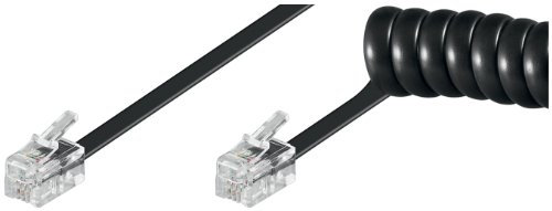 Wentronic 4P4C Telefonhörer-Spiralkabel (2x Modularstecker RJ10) 4 m