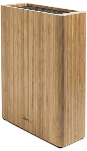 ARCOS Set Blocco Universale per Coltelli senza Coltelli fino a 220x90x280 mm – Realizzato in Bambù, 3700 g – Marrone, Serie Tacos Universali