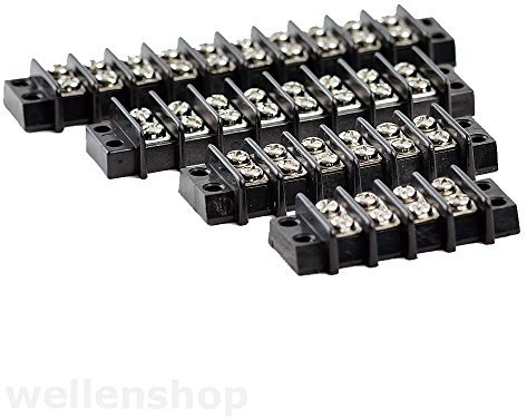 wellenshop Klemmleiste 6-Fach Lüsterklemme Isolierblock 4 mm Kabelstärke