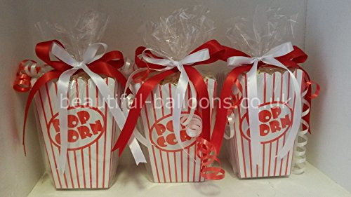 30 Popcorn Boxes With 30 Clear Cellophane Bags (with twist ties)