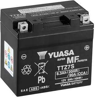 Yuasa TTZ7S 12V 90 CCA Wartungsfreie VRLA-Motorradbatterie | 12V VRLA, 6,3 Ah, Auslaufsicher, Vibrationsbeständig, Langlebig