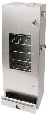 Smoki - Horno para ahumar (de acero inoxidable cromado 1.4016A, 120 x 39 x 33 cm, con tornos)