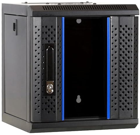 DSIT 10 tum 4U serverskåp med glasdörr 312x310x264mm (BxDxH) - Svart
