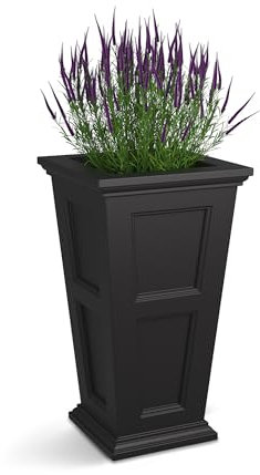Mayne Fairfield 28-Inch Tall Planter – Self-Watering, Weather-Resistant Planter for Flowers – Durable Outdoor Design for Patio, Porch, or Entryway