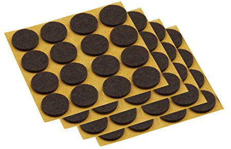 Meister, 645016 Patins en feutre autocollant,17 mm, marron, 100 pièces