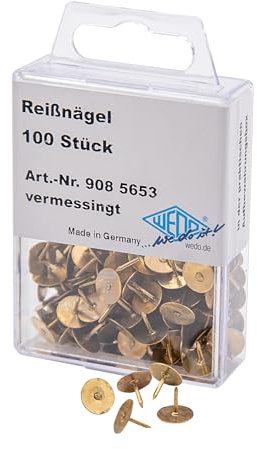 WEDO 908.56.53 Reißnägel, messing, überkapselt, Inhalt: 100 Stück