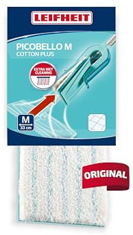 Leifheit Original Wischpad Picobello M Cotton Plus aus Supra- und Baumwollfasern, Wischbezug für Stein- und Fliesenböden, Bodenwischer Bezug für Picobello M