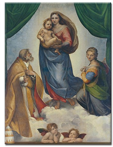 WANDKINGS LeinwandbildDie Sixtinische Madonna von Raffael / 30 x 40 cm/auf Keilrahmen