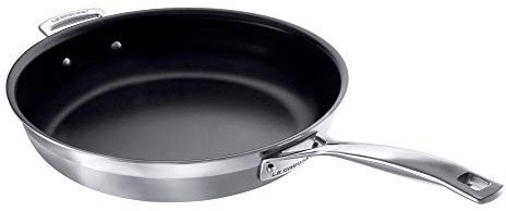 LE CREUSET 3-Ply Stainless Steel Non-Stick Frying Pan, 30 x 6.5 cm, 96100330000000, Silver