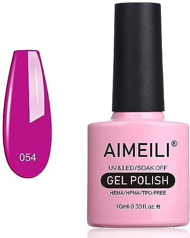 AIMEILI Smalti per Unghie Colori Smalto in Gel Fluo Semipermanente UV LED Soak Off - Neon Purple Grape (054) 10ml