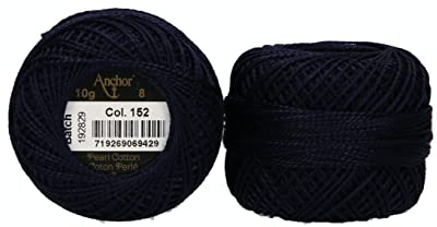 Anchor Perlgarn 8, 4591008-00152, Farbe:blauschwarz, Stickgarne