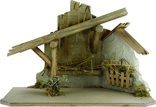 Unbekannt Krippenstall Stall Arrach mittel 40x20x28cm geeignet für 13-16cm Figuren