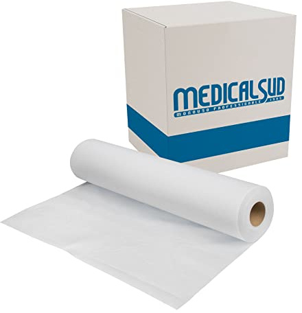 8 Abdeckrollen, Ärzterollen, Ärztekrepp, Papierüberzüge aus Vliesstoff für Massagetisch, Medizinisch, ästhetisch, Physiotherapie, cm 60x100, Made in Italy