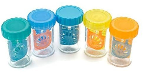 Estuches de barril para lentes de contacto de color, Estuche limpiador para lavadora de lentes de contacto, Contenedor de limpieza de lentes para uso diario, liviano y colores variados | 10 piezas