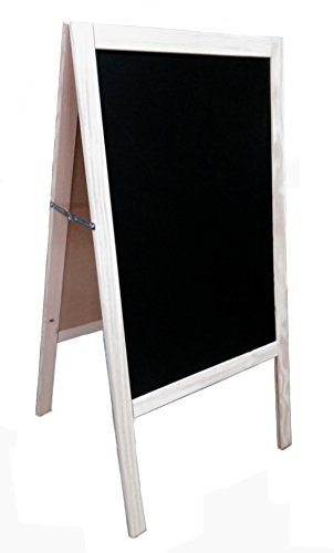 PIZARRA CABALLETE NEGRA en MADERA DE PINO NATURAL. EL COLOR DE LA PIZARRA ES PINO, NO ESTÁ PINTADA EN BLANCO. 120x60cm Válido para rotulador de tiza líquida y tiza convencional. 2 CARAS