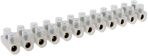 Lüsterklemmen Kabelverbinder Klemmleiste 10 bis 16mm², 12 Stück, Messingeinsatz, Transparent