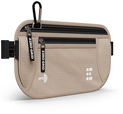 Ceinture Porte-Billets avec Blindage RFID - Pochette de Voyage pour Passeport (Desert Sand)
