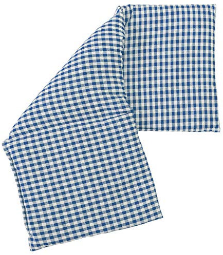 GIRAFFENLAND Traubenkernkissen 20x50cm groß 3-Kammer - blau-weiß kariert - Wärmekissen, Körnerkissen - blau-weiß, Traubenkerne