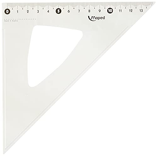Maped 146123 Zeichendreieck Cristal 45 Grad, Hypotenuse: 210 mm