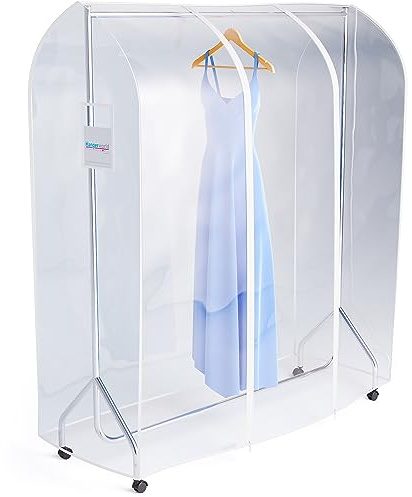 Hangerworld Durchsichtige Plastik Abdeckhaube 184 cm x 165 cm x 60 cm Hülle für Kleiderständer Reißverschluss