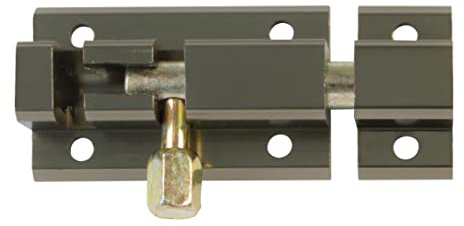 Amig - Overlap Pin | 80 x 30 mm | Suitable for Wooden Passage Doors | Square Edges | Latch for Bathroom, Bedroom or Office | Security Lock | Tan Aluminium