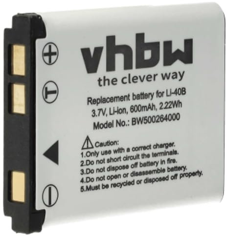 vhbw battery compatible with Fuji/Fujifilm Finepix XP80, JV500 camera Digicam DSLR (500mAh, 3,6V, Li-Ion)