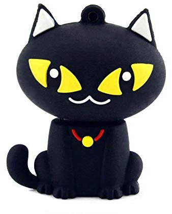 Ulticool - Gato 32 GB - Puss Cat - Memoria Almacenamiento de Datos – USB Flash Pen Drive Memory Stick - Negro