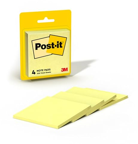 Post-it Notizblöcke, 7,6 x 7,6 cm, Canary Yellow, 4 Blöcke, 5400 Notizblätter