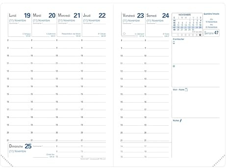 Quo Vadis - Kalendereinlagen – 2025 – Wandern – Wochenkalender – Französisch – 13 Monate von Dezember bis Dezember – 9 x 12,5 cm – Papier Clairefontaine weiß – hergestellt in Frankreich