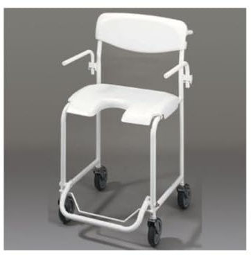 Rollstuhl für Badezimmer | Dusche mit Armlehnen | Faltbare Fußstütze | Invacare