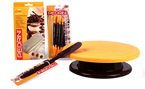 Pedrini W1437 Set Cake Design Confezione Utensili e Accessori per Creare Dolci, Diametro 28 cm