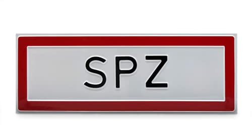 Betriebsausstattung24 Hinweisschild für den Brandschutz SPZ - Aluminium - 29,7 x 10,5 cm - Befestigungsart: Zum Verschrauben
