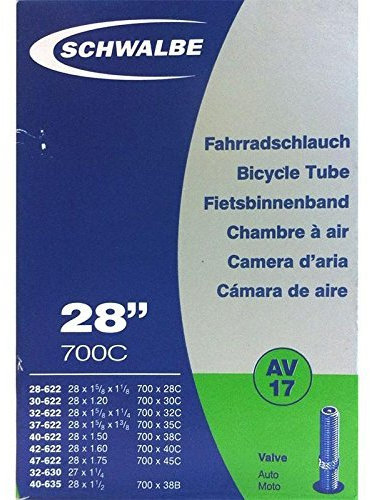 Schwalbe AV17 Fahrradschlauch mit Schraderventil ~ 28 Zoll 37622 mm (28 x 1 3/8 x 1 5/8 Zoll) (28 x 3,6 cm) von Schwalbe