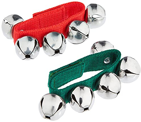 Fuzeau 8442 - Bracciale con 5 sonagli, colore: verde/rosso