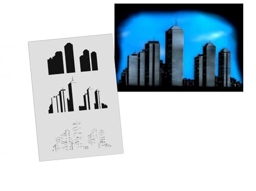 AS-132 Skyline Step by Step Airbrushschablone Größe S