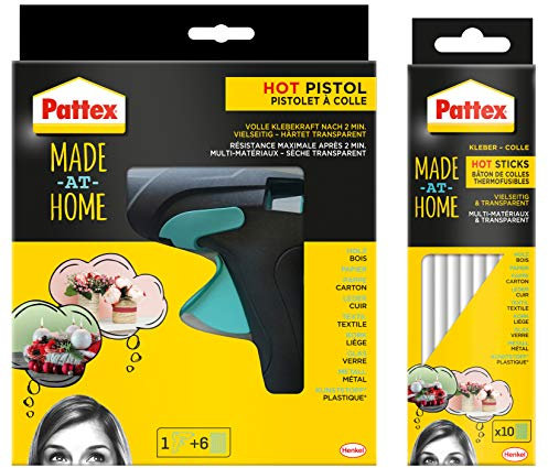 Pattex Pistola per colla a caldo Hobby, articolo 1425723 + cilindri di colla 1425722, 200 g, Klebepistole + Klebesticks, 1